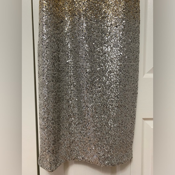 New J. Crew Collection Gwenyth Gold & Silver Ombré Sequin Slipdress Size 8 - Picture 3 of 15